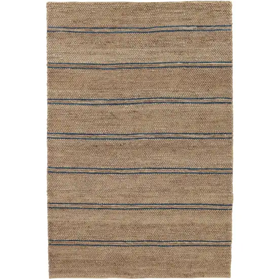 Beige Striped Hand Woven Area Rug Photo 1