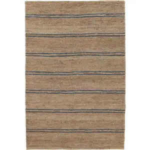 Photo of Beige Striped Hand Woven Area Rug