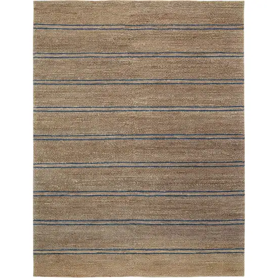 Beige Striped Hand Woven Area Rug Photo 1