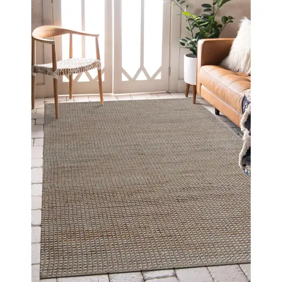 Beige Striped Hand Woven Area Rug Photo 6