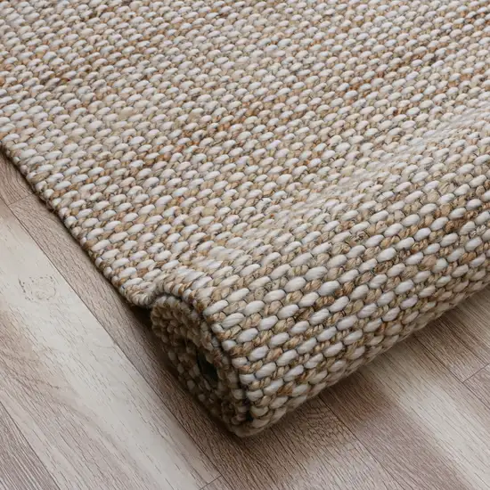 Beige Striped Hand Woven Area Rug Photo 4