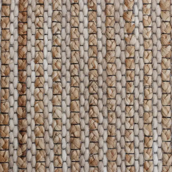 Beige Striped Hand Woven Area Rug Photo 7