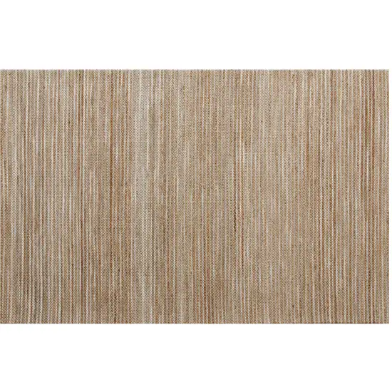 Beige Striped Hand Woven Area Rug Photo 1