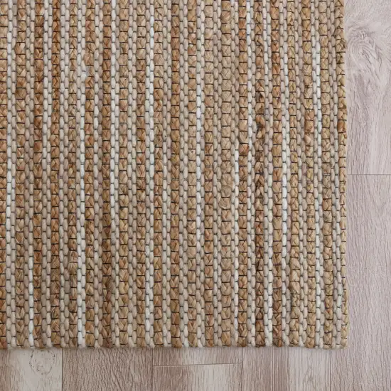 Beige Striped Hand Woven Area Rug Photo 6