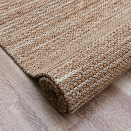 Beige Striped Hand Woven Area Rug Photo 3