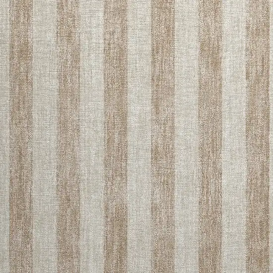 Beige Striped Washable Non Skid Indoor Outdoor Area Rug Photo 7