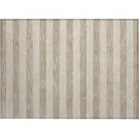 Photo of Beige Striped Washable Non Skid Indoor Outdoor Area Rug