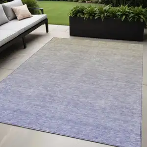 Photo of Beige Tan And Blue Ombre Washable Indoor Outdoor Area Rug