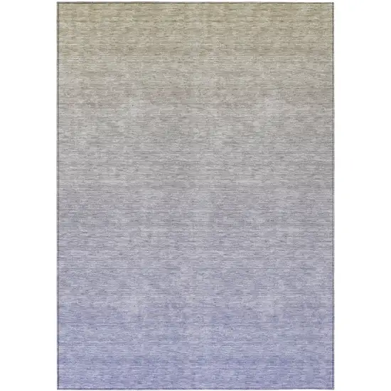 Beige Tan And Blue Ombre Washable Indoor Outdoor Area Rug Photo 2