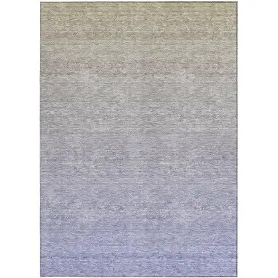 Beige Tan And Blue Ombre Washable Indoor Outdoor Area Rug Photo 7