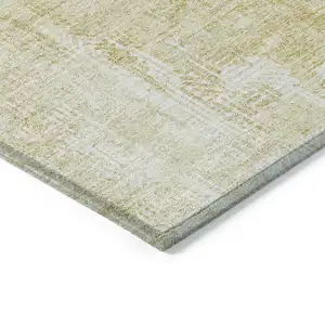 Photo of Beige Tan And Ivory Abstract Washable Indoor Outdoor Area Rug