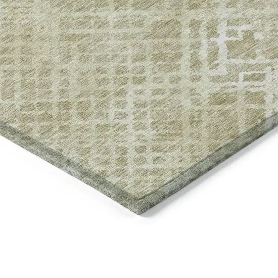 Beige Tan And Ivory Geometric Washable Indoor Outdoor Area Rug Photo 5