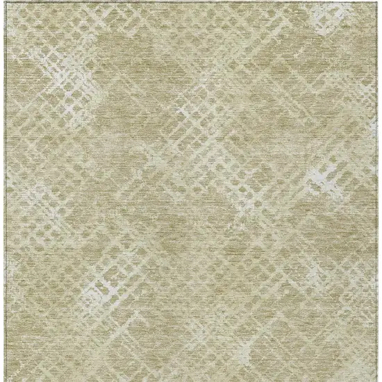 Beige Tan And Ivory Geometric Washable Indoor Outdoor Area Rug Photo 7