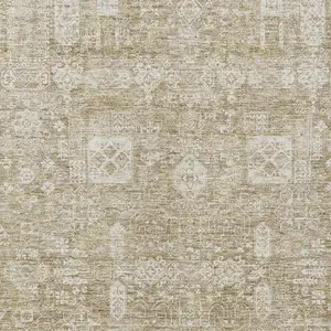 Photo of Beige Tan And Ivory Oriental Washable Indoor Outdoor Area Rug