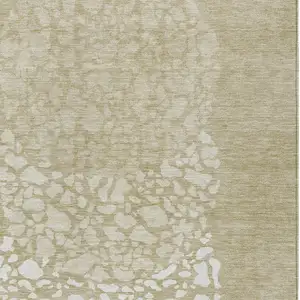 Photo of Beige Tan And Taupe Abstract Washable Indoor Outdoor Area Rug