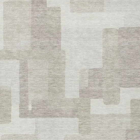 Beige Tan And Taupe Abstract Washable Indoor Outdoor Area Rug Photo 4