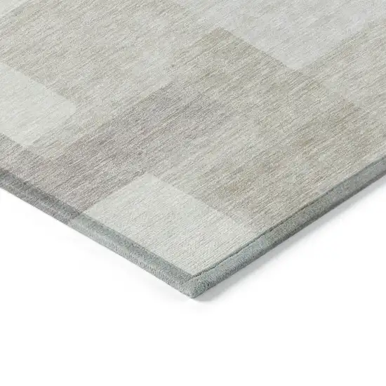 Beige Tan And Taupe Abstract Washable Indoor Outdoor Area Rug Photo 3