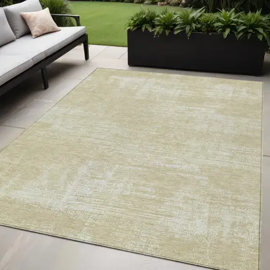 Beige Tan And Taupe Abstract Washable Indoor Outdoor Area Rug Photo 1