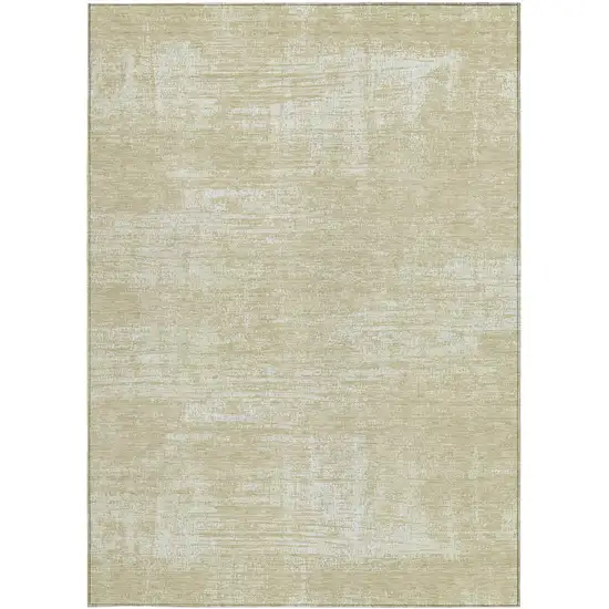 Beige Tan And Taupe Abstract Washable Indoor Outdoor Area Rug Photo 3