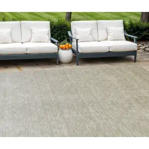 Photo of Beige Tan And Taupe Ombre Washable Indoor Outdoor Area Rug