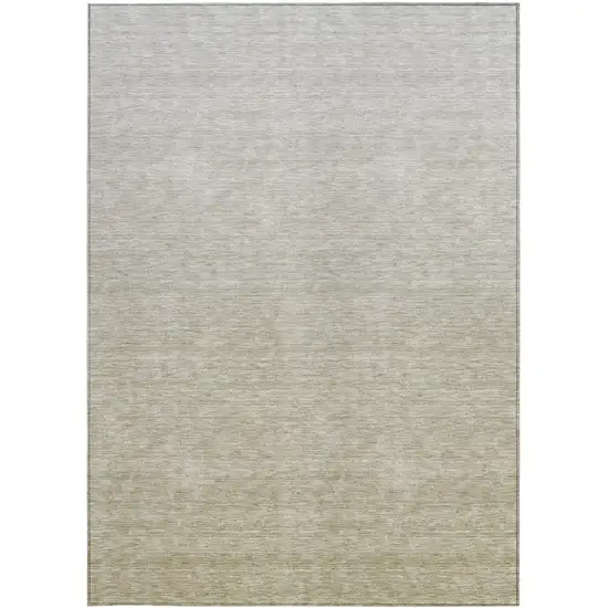 Beige Tan And Taupe Ombre Washable Indoor Outdoor Area Rug Photo 7