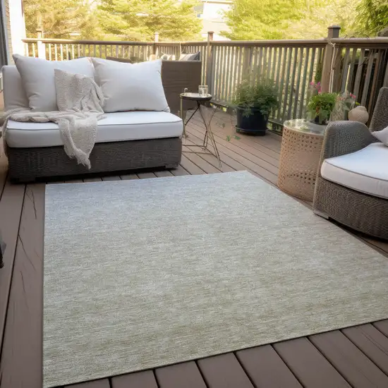 Beige Tan And Taupe Ombre Washable Indoor Outdoor Area Rug Photo 8