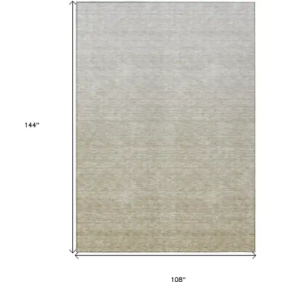 Beige Tan And Taupe Ombre Washable Indoor Outdoor Area Rug Photo 3