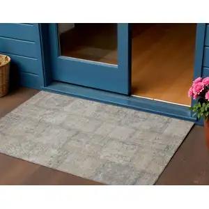 Photo of Beige Taupe And Brown Patchwork Washable Indoor Outdoor Area Rug