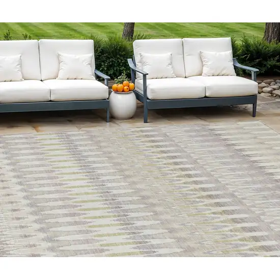 Beige Taupe And Gold Southwestern Washable Indoor Outdoor Area Rug Photo 1