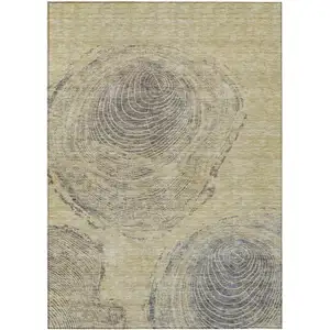 Photo of Beige Taupe And Gray Abstract Washable Indoor Outdoor Area Rug