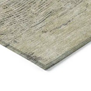 Photo of Beige Taupe And Gray Abstract Washable Indoor Outdoor Area Rug