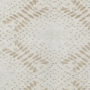 Photo of Beige Taupe And Tan Floral Washable Indoor Outdoor Area Rug