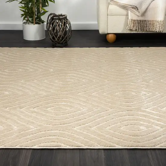 Beige Trellis Area Rug Photo 6