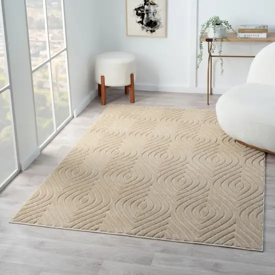 Beige Trellis Area Rug Photo 5