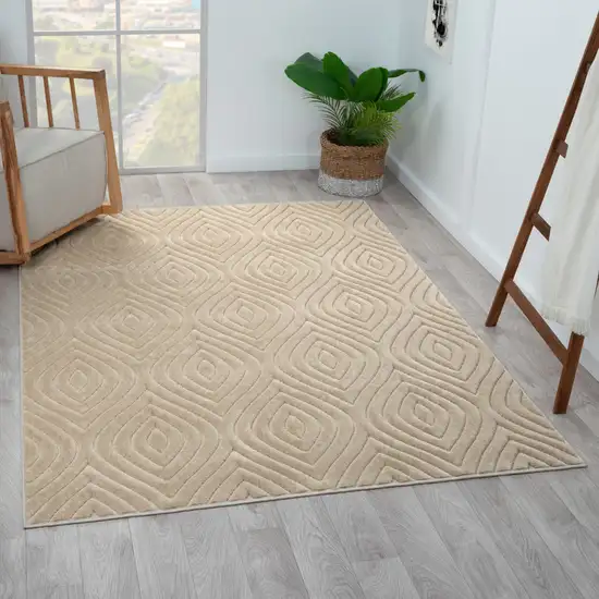 Beige Trellis Area Rug Photo 7