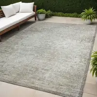 Photo of Beige Washable Non Skid Indoor Outdoor Area Rug