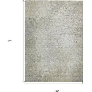 Photo of Beige Washable Non Skid Indoor Outdoor Area Rug