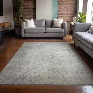 Photo of Beige Washable Non Skid Indoor Outdoor Area Rug