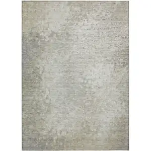 Photo of Beige Washable Non Skid Indoor Outdoor Area Rug