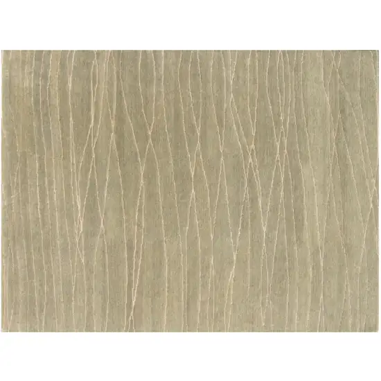 Beige Wool Abstract Lines Hand Loomed Area Rug Photo 2