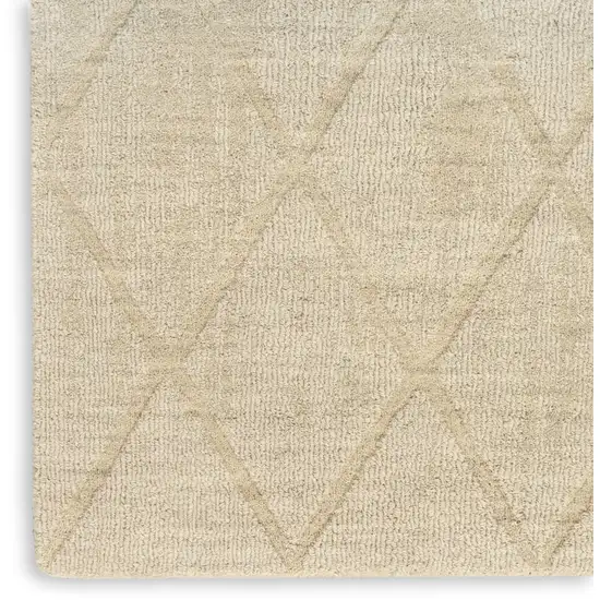 Beige Wool Geometric Area Rug Photo 6