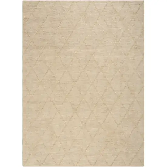 Beige Wool Geometric Area Rug Photo 5