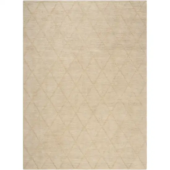 Beige Wool Geometric Area Rug Photo 4