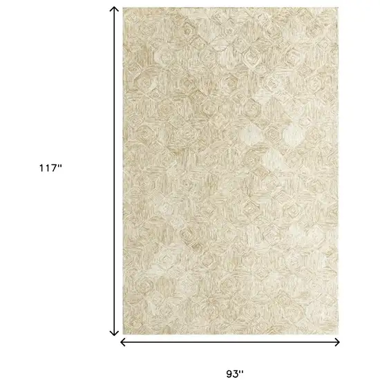 Beige Wool Geometric Hand Tufted Area Rug Photo 4