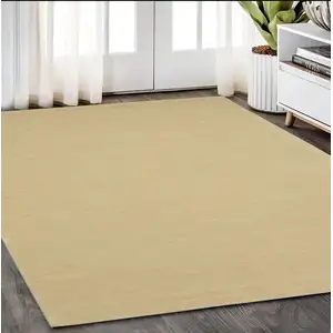 Photo of Beige Wool Hand Tufted Area Rug