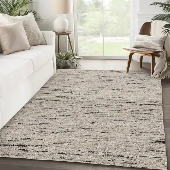 Beige Wool Hand Woven Area Rug Photo 7