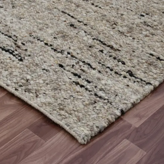 Beige Wool Hand Woven Area Rug Photo 3