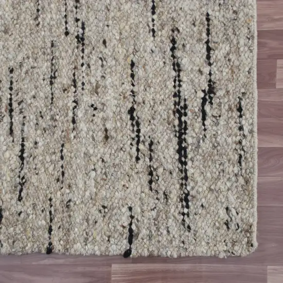 Beige Wool Hand Woven Area Rug Photo 4