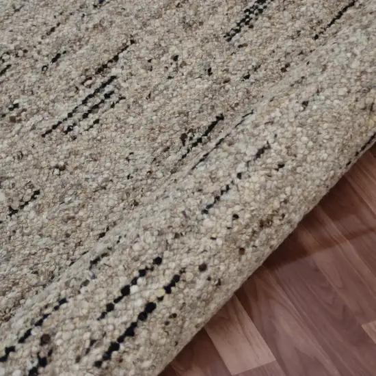 Beige Wool Hand Woven Area Rug Photo 6