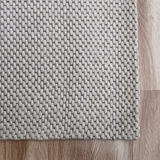 Beige Wool Hand Woven Area Rug Photo 8